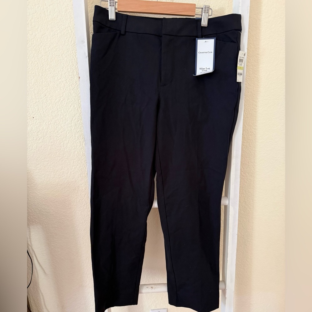 Charter Club Black Ankle Pants - Tailored Cropped Fit